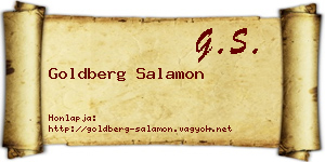 Goldberg Salamon névjegykártya